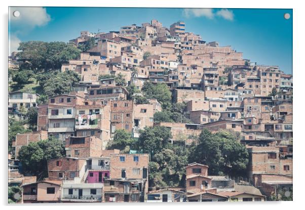 Comuna 13 Slum in Medellin, Colombia Acrylic by federico stevanin