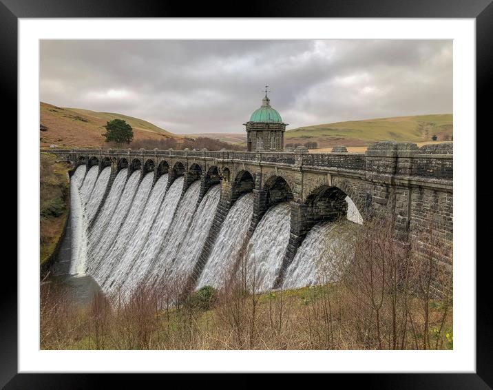 Majestic Waterfall at Elan Valley Dam Framed Mounted Print by Simon Marlow