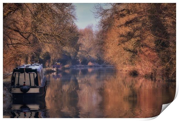 Tranquil Autumn Waterway Print by Simon Marlow