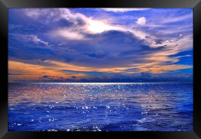 Serene Sunset on Borneo Beach Framed Print by Simon Marlow