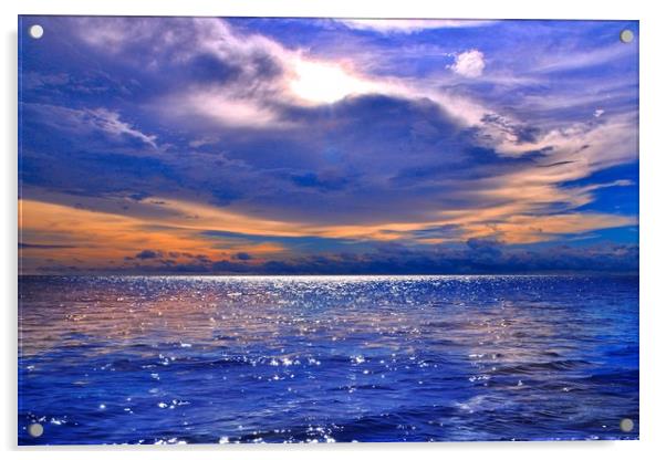 Serene Sunset on Borneo Beach Acrylic by Simon Marlow