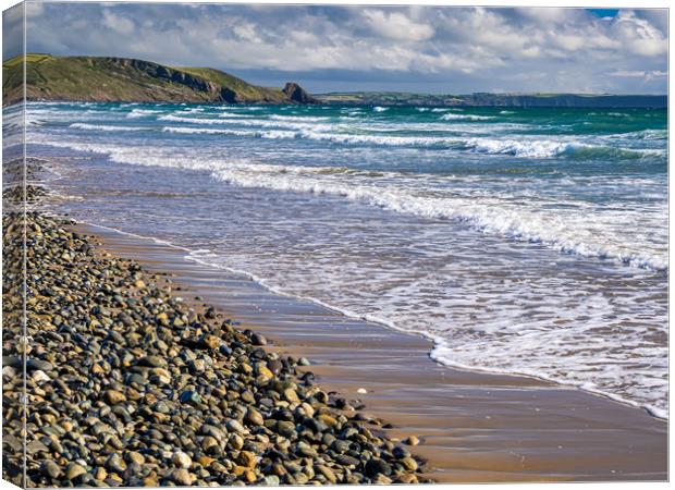 The Brooding Beauty of Newgale Beach Canvas Print by Colin Allen