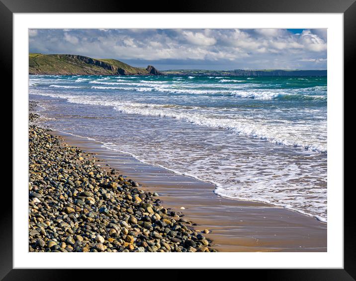 The Brooding Beauty of Newgale Beach Framed Mounted Print by Colin Allen
