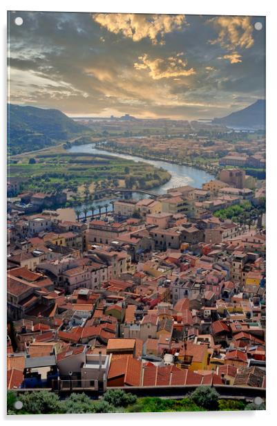 Vertical shot of Bosa in Sardinia, Italy Acrylic by federico stevanin