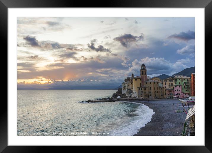 Sunset over Camogli, Italy Framed Mounted Print by KB Photo