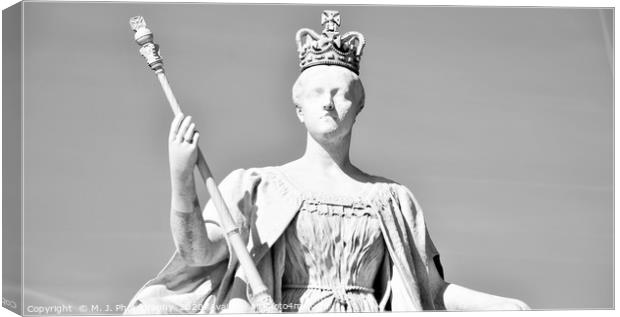 Queen Victoria Statue in Kensington Gardens, Londo Canvas Print by M. J. Photography