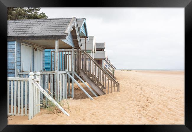 Wells-next-the-Sea beach huts Framed Print by Graham Custance