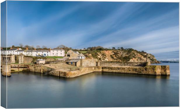 Tranquil Waters, Charlestown Harbour Canvas Print by Mick Blakey