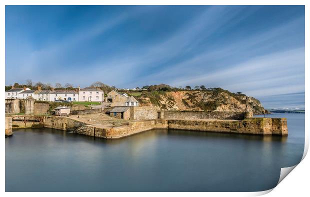 Tranquil Waters, Charlestown Harbour Print by Mick Blakey