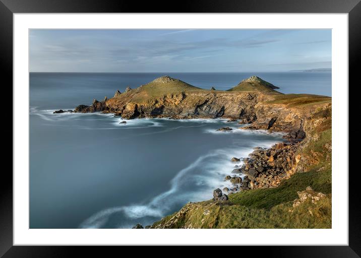 The Rumps, Pentire Point, Cornwall Framed Mounted Print by Mick Blakey