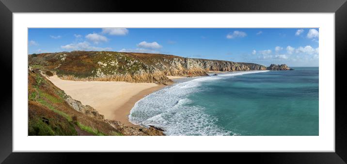 Porthcurno Beach, Cornwall Framed Mounted Print by Mick Blakey