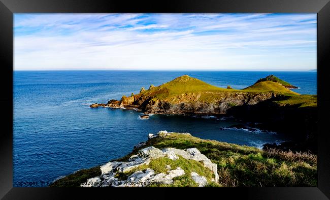 The rumps near Polzeath Cornwall Framed Print by Kevin Britland