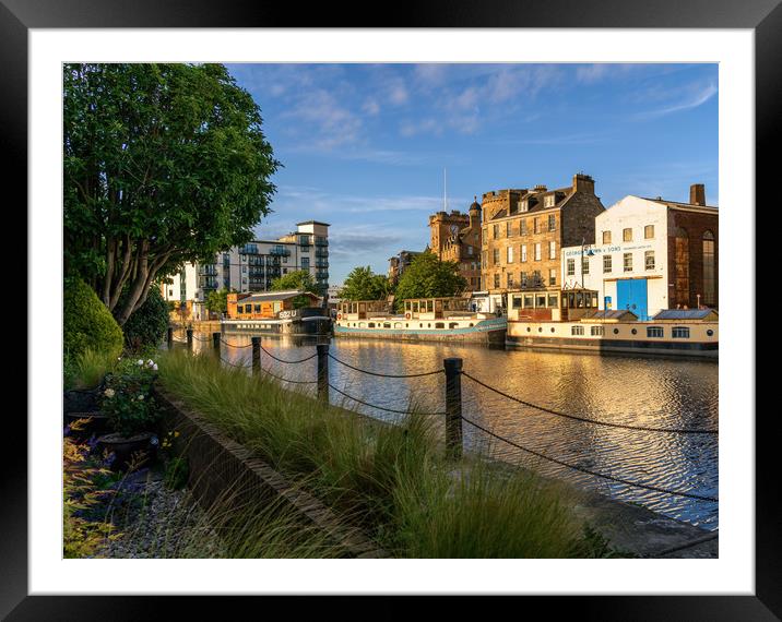 Golden hour at the Shore, Leith Framed Mounted Print by Miles Gray