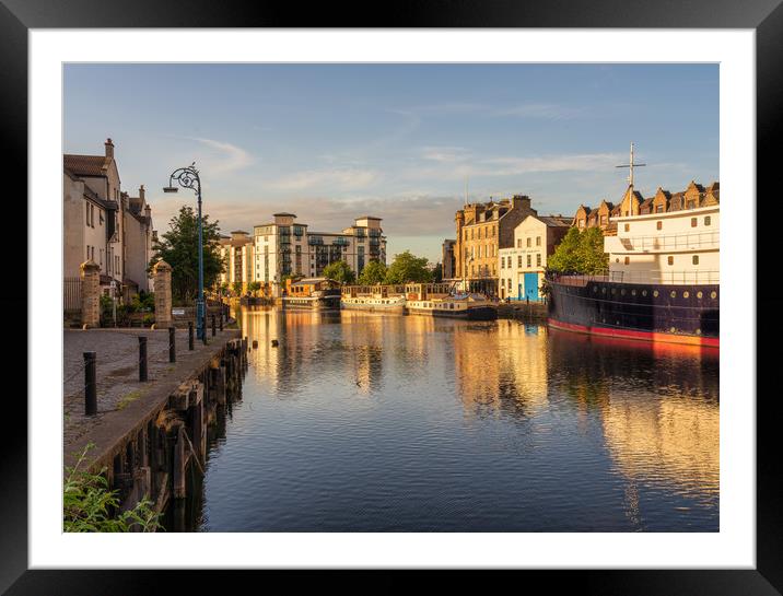 Golden hour at the Shore, Leith Framed Mounted Print by Miles Gray