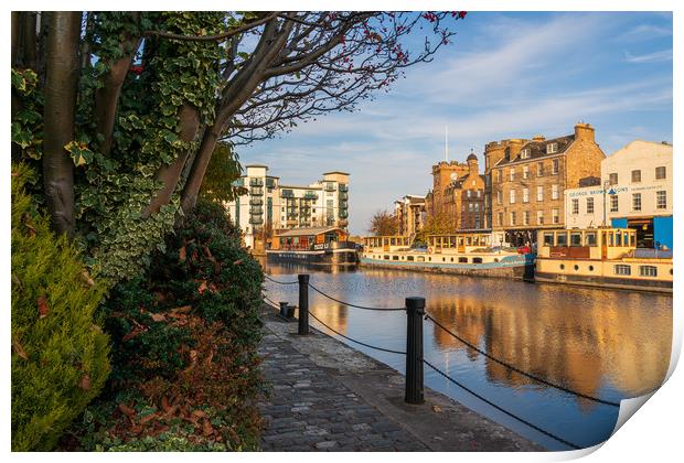 The Shore at Golden Hour, Leith Print by Miles Gray