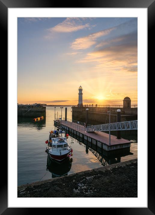 Golden hour at Newhaven Harbour Framed Mounted Print by Miles Gray