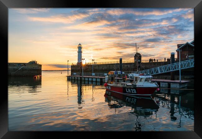Golden hour at Newhaven Harbour Framed Print by Miles Gray