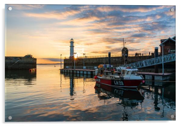 Golden hour at Newhaven Harbour Acrylic by Miles Gray