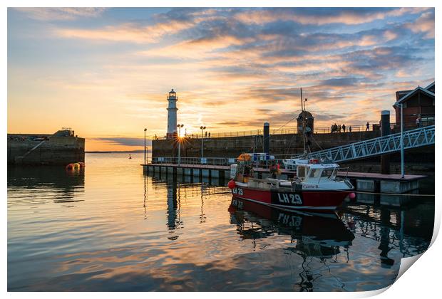 Golden hour at Newhaven Harbour Print by Miles Gray