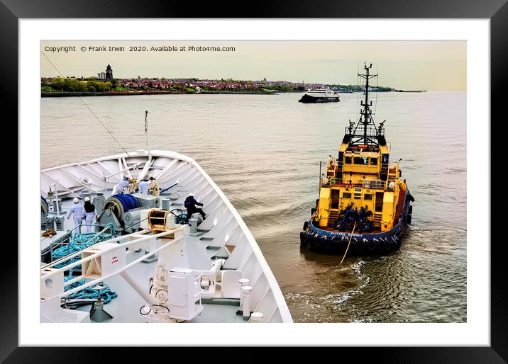 Towing along the River Mersey Framed Mounted Print by Frank Irwin