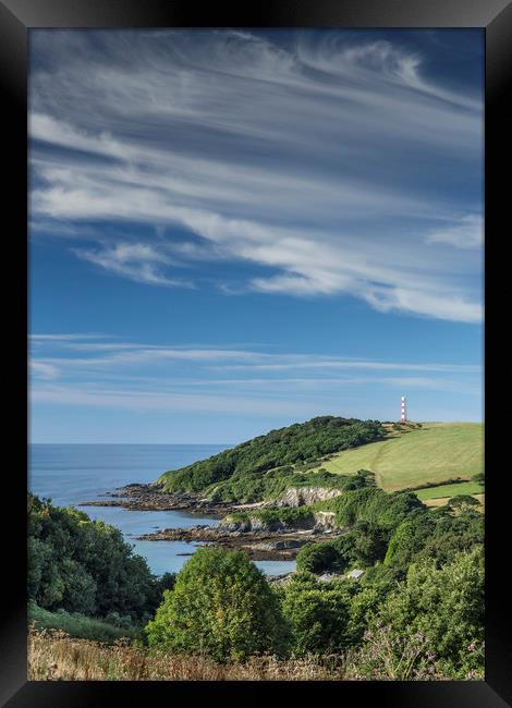 Blue Skies over Gribbin Head, Cornwall Framed Print by Mick Blakey