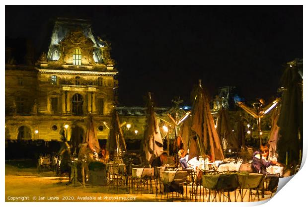 Impressionist View of Dining Out In Paris Print by Ian Lewis