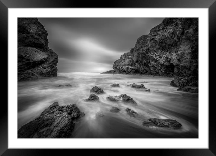 Contrasts on the beach, Whipsiderry, Cornwall Framed Mounted Print by Mick Blakey
