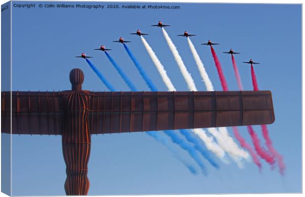 The Red Arrows Salute The Angel of the North Canvas Print by Colin Williams Photography