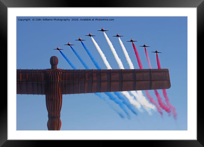 The Red Arrows Salute The Angel of the North Framed Mounted Print by Colin Williams Photography