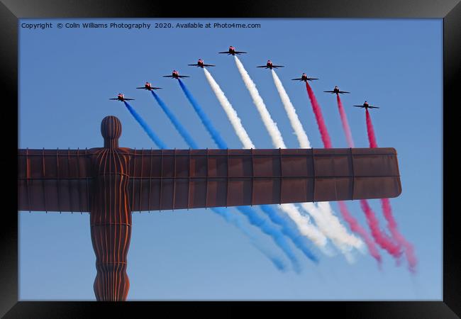 The Red Arrows Salute The Angel of the North Framed Print by Colin Williams Photography