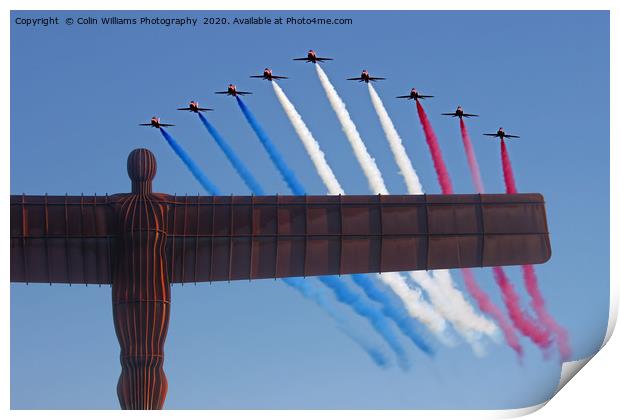 The Red Arrows Salute The Angel of the North Print by Colin Williams Photography