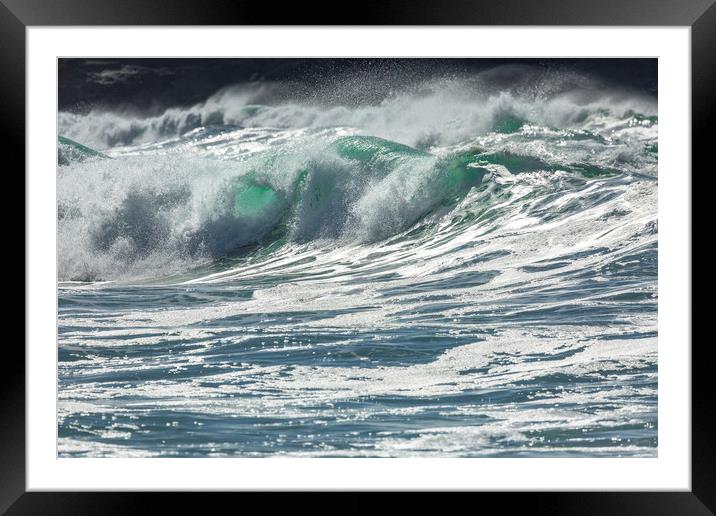 Fistral Beach Waves, Cornwall Framed Mounted Print by Mick Blakey
