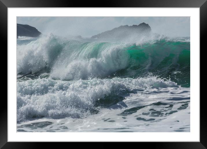 Crashing Surf, Fistral Beach, Cornwall Framed Mounted Print by Mick Blakey