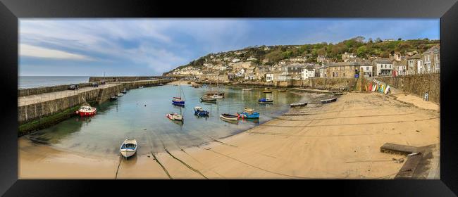 Boats moored in Mousehole harbour, Cornwall Framed Print by Mick Blakey
