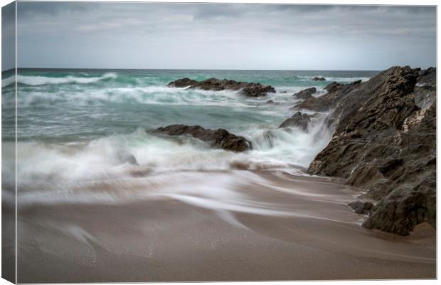 Incoming Tide, Fistral Beach, Cornwall Canvas Print by Mick Blakey