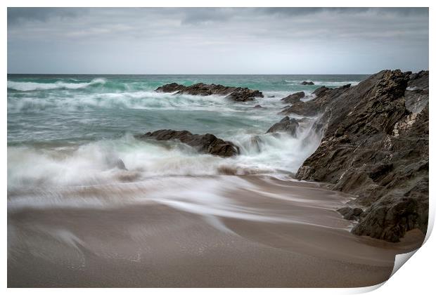 Incoming Tide, Fistral Beach, Cornwall Print by Mick Blakey