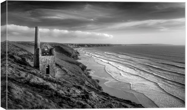 Contrasing light, Wheal Coates, Cornwall Canvas Print by Mick Blakey