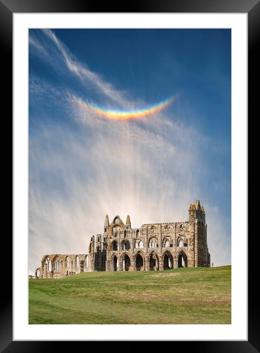 Whitby Abbey with an Circumzenithal arc   Framed Mounted Print by John Finney