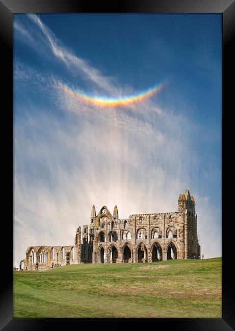 Whitby Abbey with an Circumzenithal arc   Framed Print by John Finney