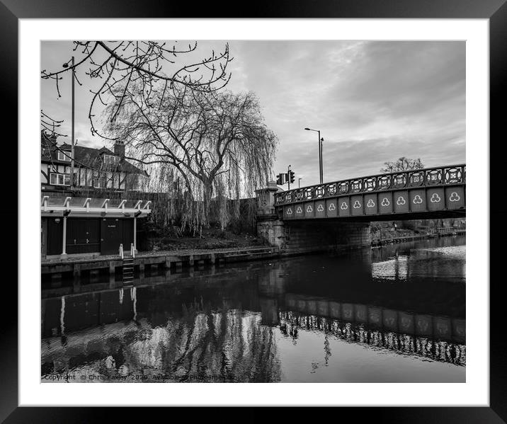 Foundry Bridge crossing, River Wensum, Norwich Framed Mounted Print by Chris Yaxley
