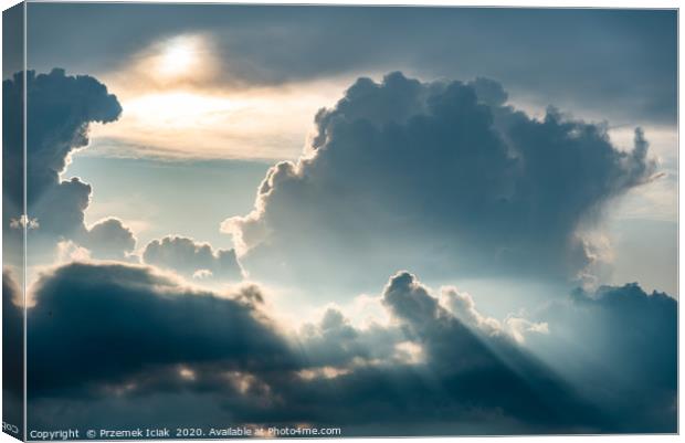 Dramatic sky - light from heaven. Sun and clouds. Canvas Print by Przemek Iciak