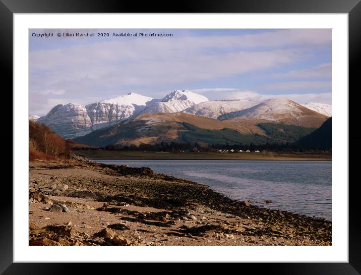 Looking over to Ben Nevis.  Framed Mounted Print by Lilian Marshall