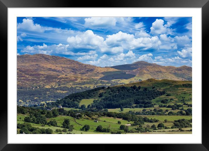 Beautiful landscape and mountains in Snowdonia Framed Mounted Print by Simon Marlow