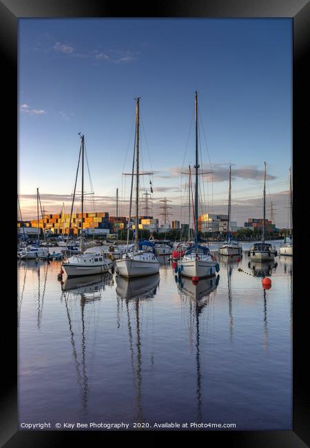 Totton and Eling marina sunset Framed Print by KB Photo