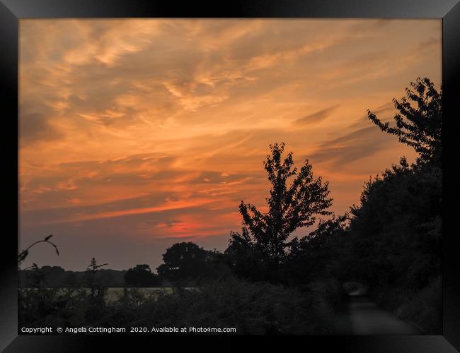 Sunset Sky near York Framed Print by Angela Cottingham