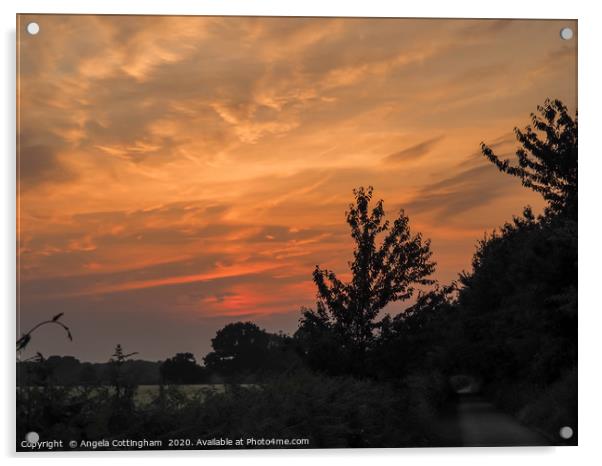 Sunset Sky near York Acrylic by Angela Cottingham
