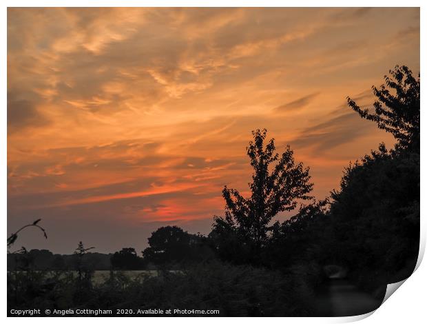 Sunset Sky near York Print by Angela Cottingham