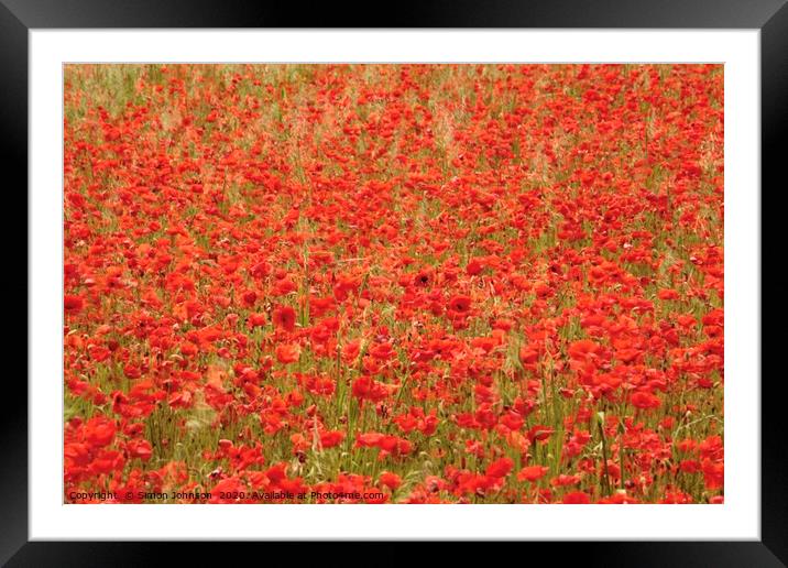 Impressionist poppies Framed Mounted Print by Simon Johnson