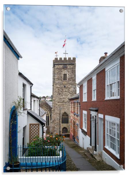 St Mary's Parish Church, Bideford, Devon. Acrylic by Judith Flacke