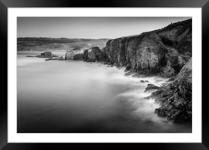 Rugged coastline, Perranporth, north Cornwall Framed Mounted Print by Mick Blakey